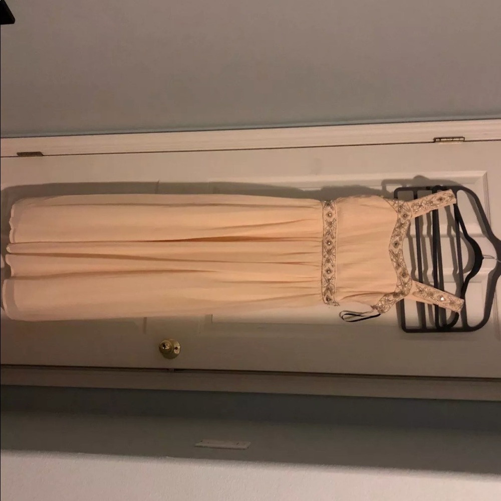 Salmon evening gown